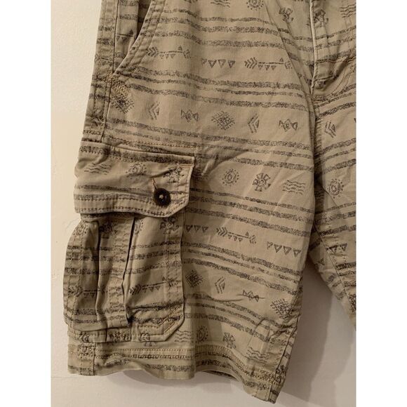 American Eagle Cargo Shorts Men's 32x9 Aztec All Over Print Active Flex Beige - Picture 2 of 13